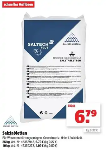 Hagebau Salztabletten 25 kg 45358943 Angebot