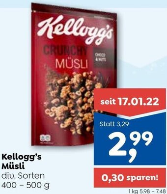 ADEG Kellogg's Müsli 400-500 g Angebot