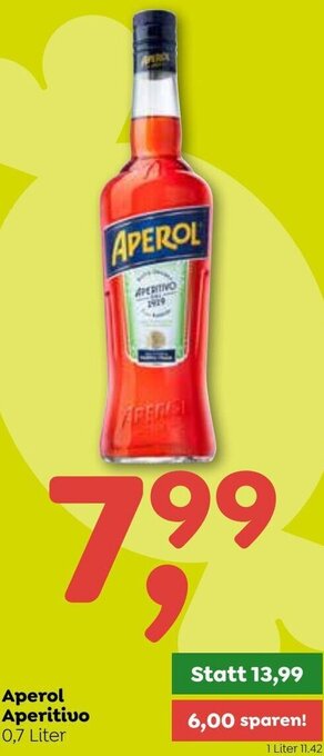 ADEG Aperol Aperitivo 0,7 Liter Angebot