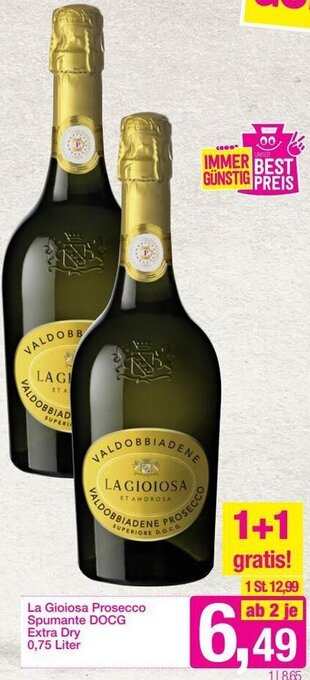 Sutterlüty La Gioiosa Prosecco Spumante DOCG Extra Dry 0,75 Liter Angebot