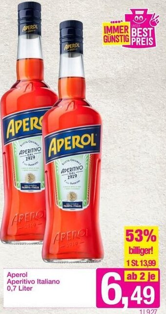 Sutterlüty Aperol Aperitivo Italiano 0,7 Liter Angebot