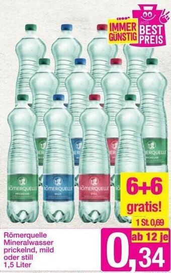 Sutterlüty Römerquelle Mineralwasser Prickelnd, mild oder Still 1,5 Liter Angebot