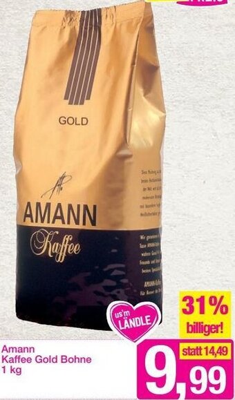 Sutterlüty Amann Kaffee Gold Bohne 1 kg Angebot