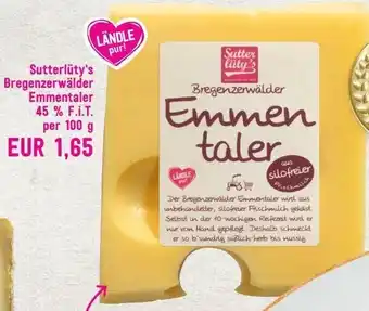 Sutterlüty Bregenzerwälder Emmentaler 45% F.i.T 100 g Angebot