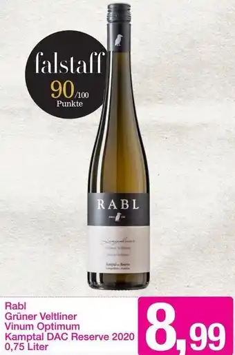 Sutterlüty Rabl Grüner Veltliner Vinum Optimum Kamptal DAC Reserve 2020 0,75 Liter Angebot