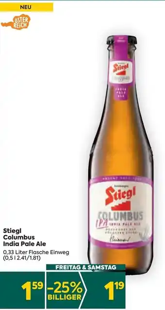 Billa Stiegl Columbus India Pale Ale 0,33 Liter Angebot