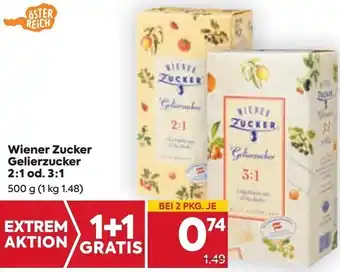 Billa Wiener Zucker Gelierzucker 2:1 od. 3:1 500 g Angebot