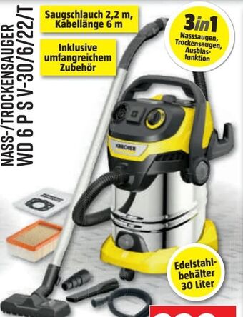 Bauhaus Nass-Trockensauger WD 6 P S V-30/6/22/T Angebot