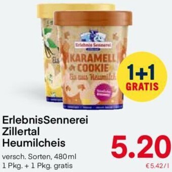 MPreis ErlebnisSennerei Zillertal Heumilcheis 480 ml Angebot
