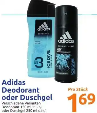 Action Adidas Deodorant oder Duschgel 150ml,250ml Angebot