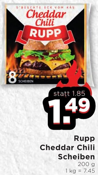 Unimarkt Rupp Cheddar Chili Scheiben 200 g Angebot