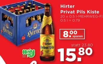 Unimarkt Hirter Privat Pils Kiste 20 x 0,5 l Angebot