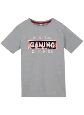 Jungen t-shirt gaming mit wendepaillette aus bio-baumwolle