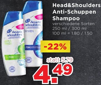 Unimarkt Head&Shoulders Anti-Schuppen Shampoo 250 ml / 300 ml Angebot