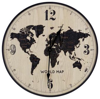 Möbelix Wanduhr aras ø 60 cm analog natur/schwarz eisen weltkarte Angebot