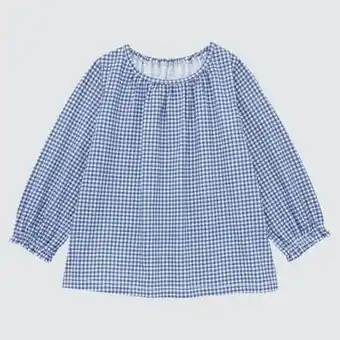 UNIQLO Babies toddler airism cotton checked long sleeved top Angebot