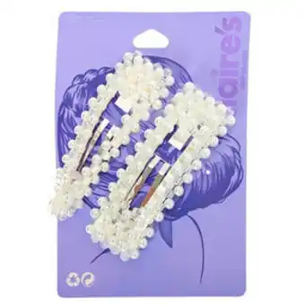 Claire's Silver pearl mixed snap clips - 2 pack Angebot