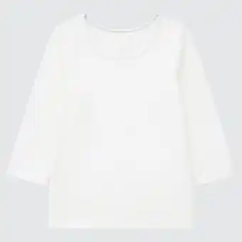 UNIQLO Babies toddler warm cotton stretch scoop neck long sleeved t-shirt Angebot
