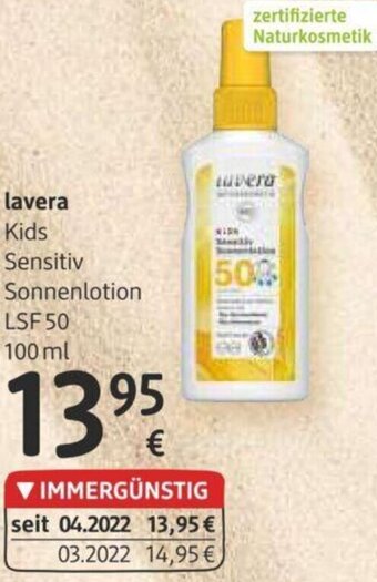 dm Lavera Kids Sensitiv Sonnenlotion Lsf 50 100ml Angebot