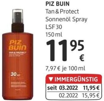 dm Piz Buin Tan &Protect Sonnenöl Spray Lsf 30 150ml Angebot