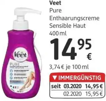 dm Veet Pure Enthaarungscreme Sensible Haut 400ml Angebot