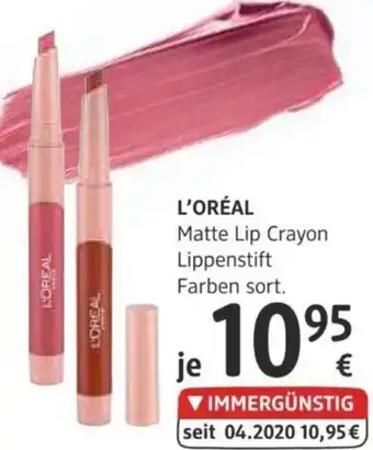 dm L'Oréal Matte Lip Crayon Lippenstift Angebot