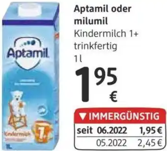 dm Aptamil oder Milumil Kindermilch 1+ Trinkfertig 1L Angebot
