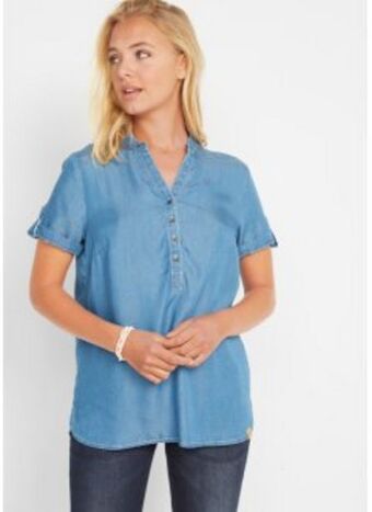 Bonprix Jeansbluse aus tencel™ lyocell, kurzarm Angebot
