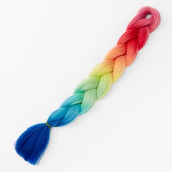 Claire's Rainbow faux hair clip in braid Angebot