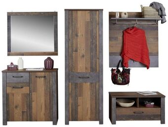 Möbelix Garderoben-set ontario old style dekor 5 tlg. mit spiegel Angebot