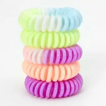 Claire's Two-tone spiral hair ties - 5 pack Angebot