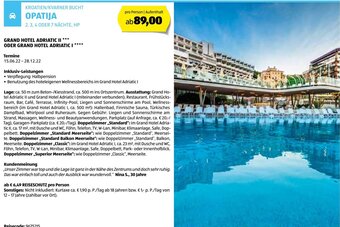 Hofer Reisen Kroatien/Kvarner Bucht Opatija Angebot