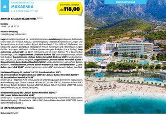 Hofer Reisen Kroatien/Dalmatien Makarska Angebot