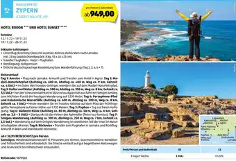 Hofer Reisen Wanderreise Zypern Angebot