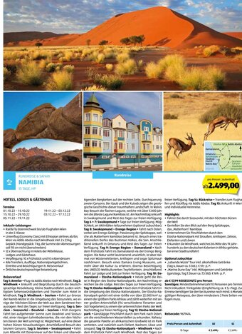 Hofer Reisen Rundreise & Safari Namibia Angebot
