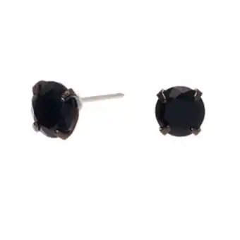 Claire's Sterling silver cubic zirconia hematite round stud earrings - black, 5mm Angebot
