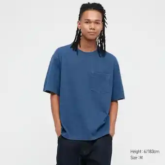 UNIQLO Men indigo dye crew neck short sleeved t-shirt Angebot