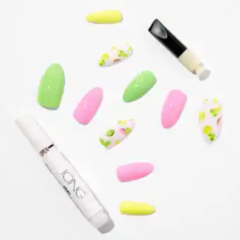 Lemon lime stiletto vegan faux nail set (24 pack)