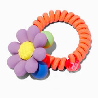 Claire's Purple flower orange spiral hair tie Angebot