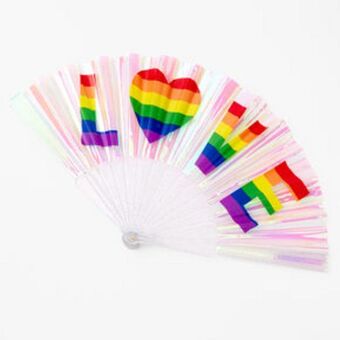 Claire's Rainbow love iridescent folding fan Angebot