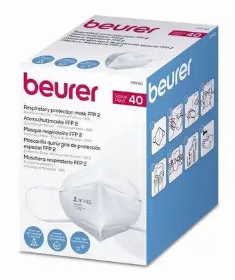 Media Markt Beurer atemschutzmasken ffp2 40 stück box mit ohrband mm50 Angebot