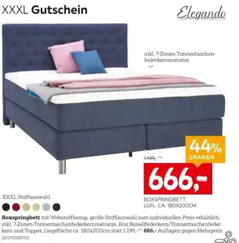 XXXLutz Boxspringbett 180x200 cm Angebot