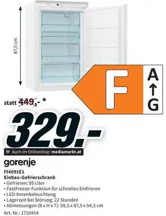 Media Markt FI4091E1 Einbau-Gefrierschrank 58,5 x 87,5 x 54,5 cm 1710454 Angebot