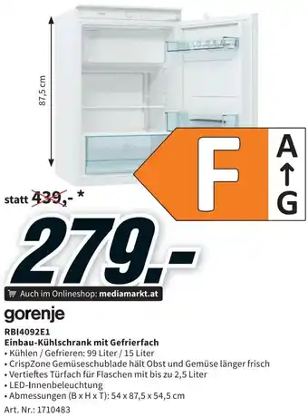 RBI4092E1 Einbau-Kühlschrank mit Gefrierfach 54 x 87,5 x 54,5 cm 1710483