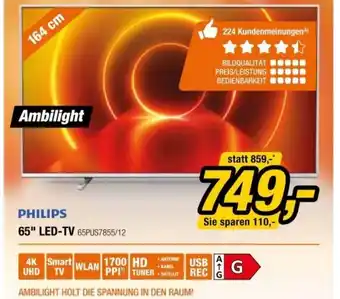 Expert Philips 65" Led TV 65PUS7855/12 Angebot