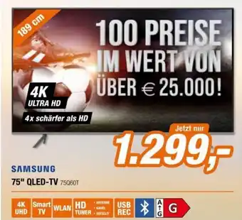 Expert Samsung 75" Qled TV 75Q60T Angebot