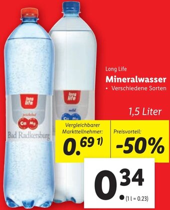 Lidl Mineralwasser 1,5 Liter Angebot