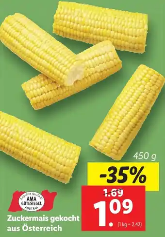 Lidl Zuckermais Gekocht aus Österreich 450 g Angebot