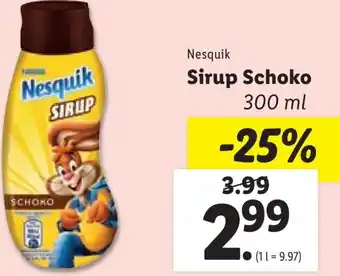 Lidl Nesquik Sirup Schoko 300 ml Angebot