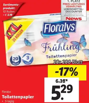 Lidl Toilettenpapier 20x 200 Blatt Angebot